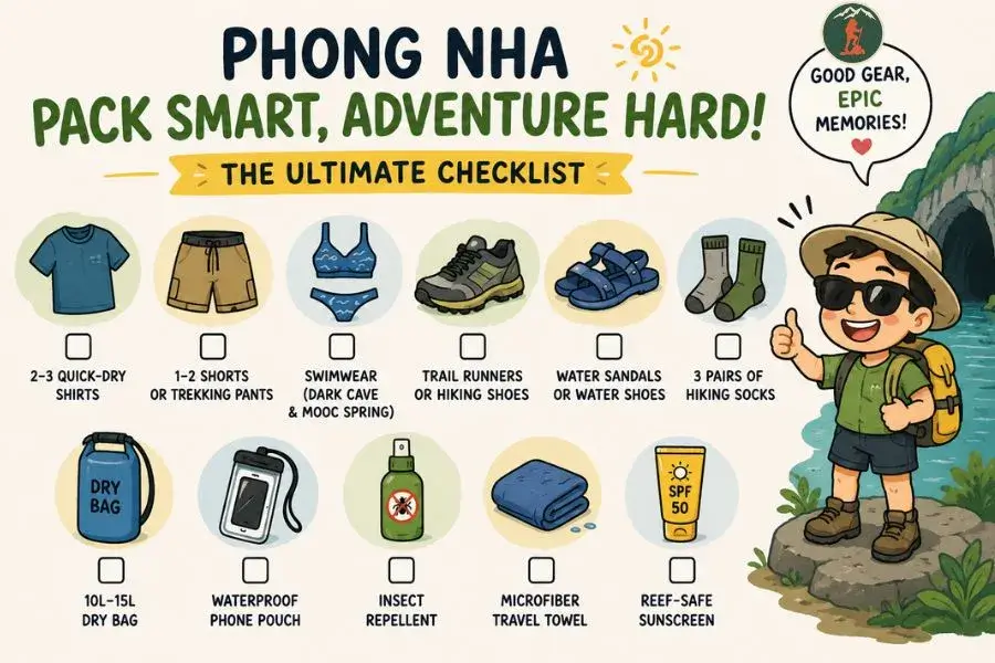 Phong Nha packing checklist